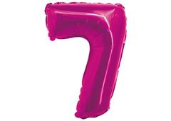 BALAO METALIZADO N-7 COM CANUDO 16'' ROSA