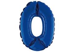 BALAO METALIZADO N-0 COM CANUDO 16'' AZUL