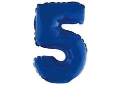BALAO METALIZADO N-5 COM CANUDO 16'' AZUL