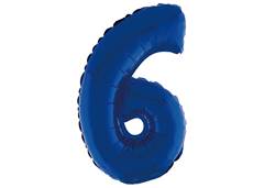 BALAO METALIZADO N-6 COM CANUDO 16'' AZUL