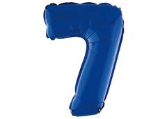 BALAO METALIZADO N-7 COM CANUDO 16'' AZUL