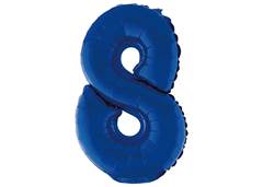 BALAO METALIZADO N-8 COM CANUDO 16'' AZUL