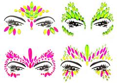 ADESIVO FACIAL CARNAVAL C/PEDRAS NEON508