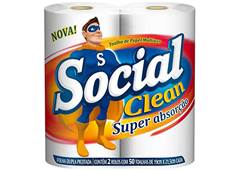 PAPEL TOALHA SOCIAL CLEAN 19CM C/2RO 50F