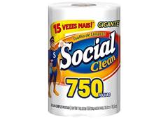 PAPEL TOALHA SOCIAL CLEAN 19CM MEGA 750F