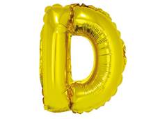 BALAO METALIZADO LETRA D 16'' DOURADO
