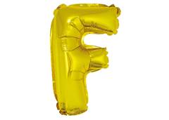BALAO METALIZADO LETRA F 16'' DOURADO