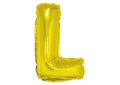 BALAO METALIZADO LETRA L 16'' DOURADO