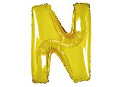 BALAO METALIZADO LETRA N 16'' DOURADO