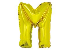 BALAO METALIZADO LETRA M 16'' DOURADO