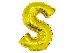 BALAO METALIZADO LETRA S 16'' DOURADO