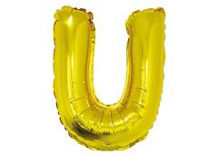 BALAO METALIZADO LETRA U 16'' DOURADO