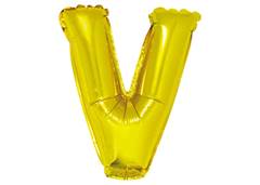 BALAO METALIZADO LETRA V 16'' DOURADO
