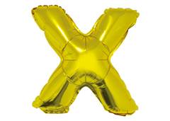 BALAO METALIZADO LETRA X 16'' DOURADO