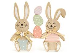 ENFEITE CASAL COELHOS FUN 15,5X17,2X2CM