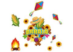 PAINEL DECORATIVA C/4 PARTES ARRAIA