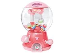 MINI MAQUINA GARRA PEGAR BOLINHA 8 PECAS ROSA