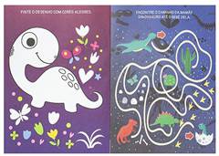 LIVRO COLORIR BRILHA NO ESCURO DINOSSAURO