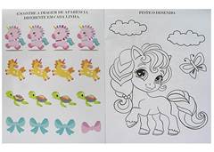 LIVRO ATIVIDADE E ADESIVOS METALIZADOS UNICORNIO