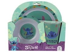 JOGO INFANTIL MELAMINE COM 3 PECAS STITCH