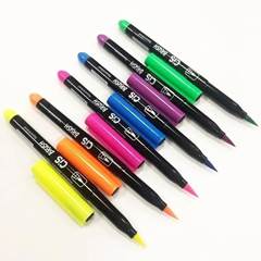 CANETA MARCADOR BRUSH C/6 CORES NEON