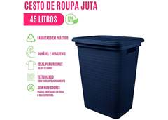 CESTO ROUPA JUTA 45L JAGUAR AZUL MARINHO