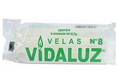 VELA N°8 VIDALUZ 16,5G PLASTICA C/8