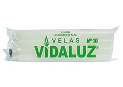 VELA N°10 VIDALUZ 22,5G PLASTICA C/8