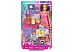 BONECA BARBIE FESTA DO PIJAMA COM CACHORRO