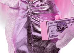 BONECA BARBIE CABELO ROSA VESTIDO BRILHANTE