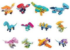 MINI BLOCO DE MONTAR DINO 27X7,7CM SORTIDOS