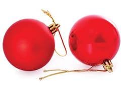 BOLA NATAL TUBO MISTA 6CM C/9 VERMELHA