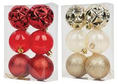 BOLA NATAL LUXURY SHAPES 6CM C/6 VER/DOU