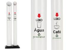 LIXEIRA P/COPO DESC AGUA/CAFE BASE DUPLA