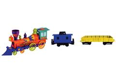 LOCOMOTIVA +2 VAGOES 40CM C/5 FIGURAS DE FAZENDA