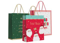 SACOLA DECORATIVA SORT NATAL 31X26X10 M