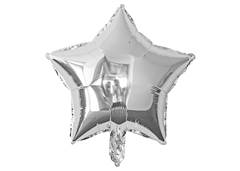 BALAO METALIZADO ESTRELA C/CAN 5'' PT