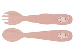 COLHER+GARFO INF LE PETIT ROSA PASTEL