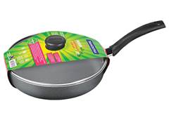 FRIGIDEIRA ALUM 22CM TURIM C/TAMPA CINZ