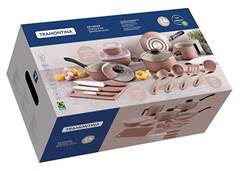 CONJ COZINHA 14PCS ALUM MOCACCINO MARROM