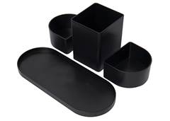 ORGANIZADOR DE MESA TRIPLE 22CM 4PCS PRETO