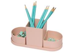 ORGANIZADOR DE MESA TRIPLE 22CM 4PCS ROSA