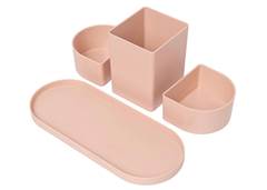 ORGANIZADOR DE MESA TRIPLE 22CM 4PCS ROSA