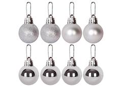 BOLA NATAL LISA 2,5CM C/8 PRATA