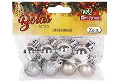 BOLA NATAL LISA 3CM C/7 PRATA