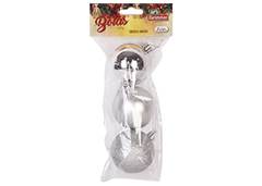 BOLA NATAL LISA 6CM C/3 PRATA