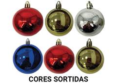 BOLA NATAL LISA 3CM C/6 SORTIDA
