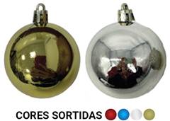 BOLA NATAL LISA 6CM C/2 SORTIDA