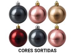 BOLA NATAL LISA ESPELHADA 4CM C/6 SORTIDA