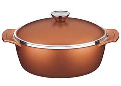 CACAROLA ALUM 24CM LYON 4,6L C/TAMPA DOURADO